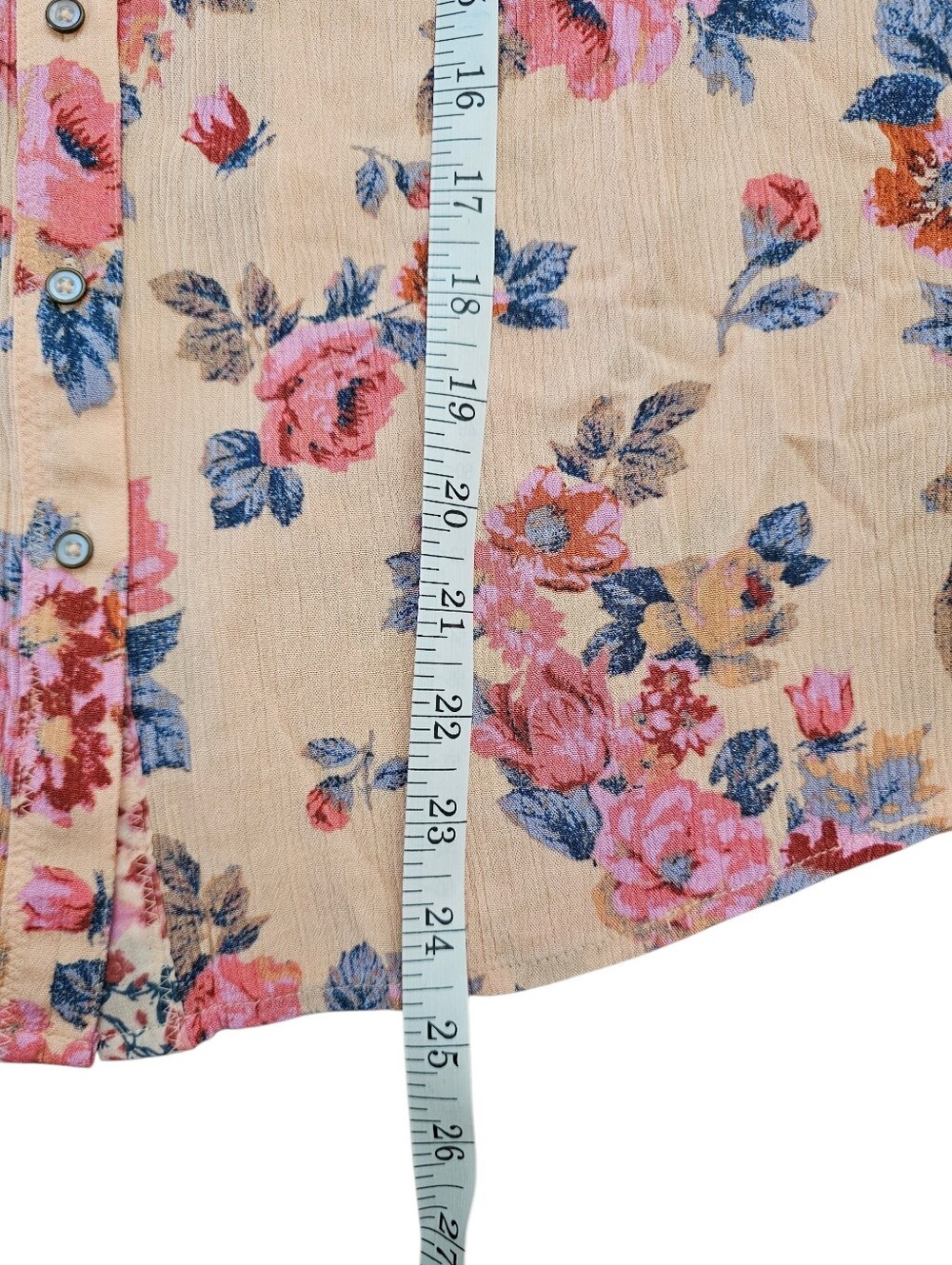 Free People Hold On To Me Coral Floral Blouse Size Small - Picture 8 of 11